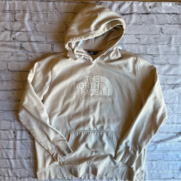 The North Face Other - The North Face Hoodie Sweatshirt XXL Ivory Mens Worn - logo is crackled